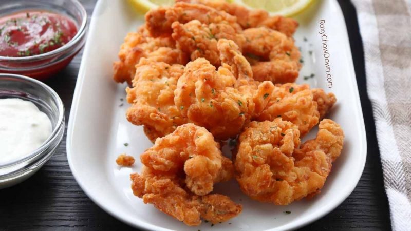 Easy Crispy Fried Popcorn Shrimp Recipe - by RoxyChowDown.com