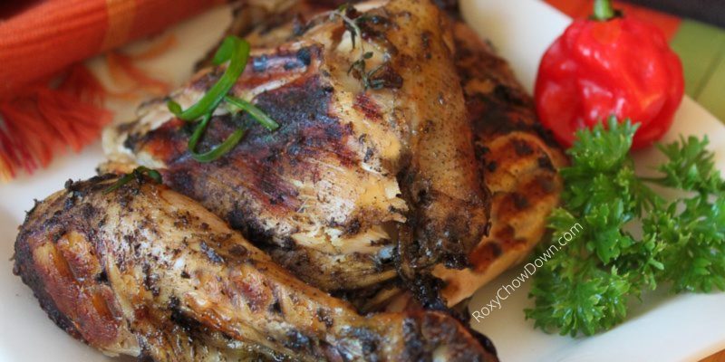 Jamaican Oven Jerk Chicken Recipe by RoxyChowDown.com