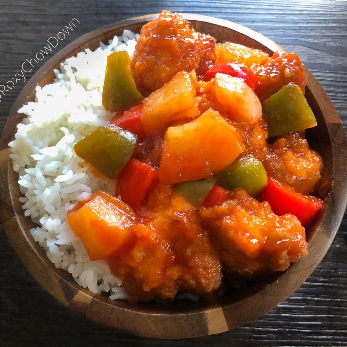 Sweet & Sour Chicken with white rice