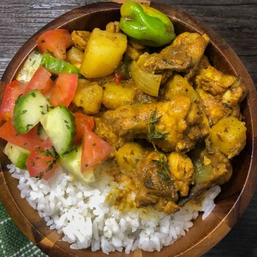 Jamaican Curry Chicken in bowl