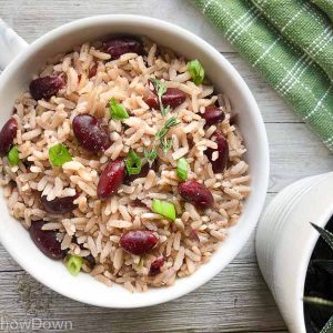 Jamaican Rice & Peas Recipe (Rice Cooker) YouTube by RoxyChowDown.com