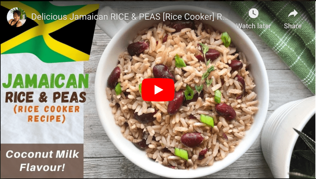 Jamaican Rice & Peas YouTube Recipe by RoxyChowDown.com